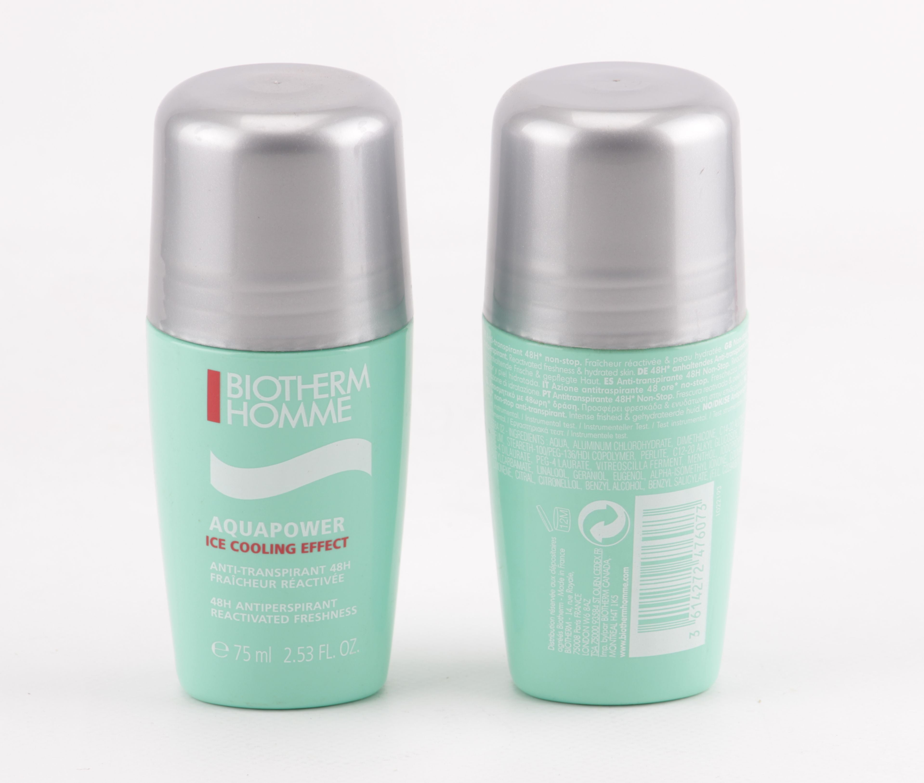 Biotherm Homme - Aquapower Ice Cooling Effect - 48h Anti-Transpirant Deo Roll-On 75ml