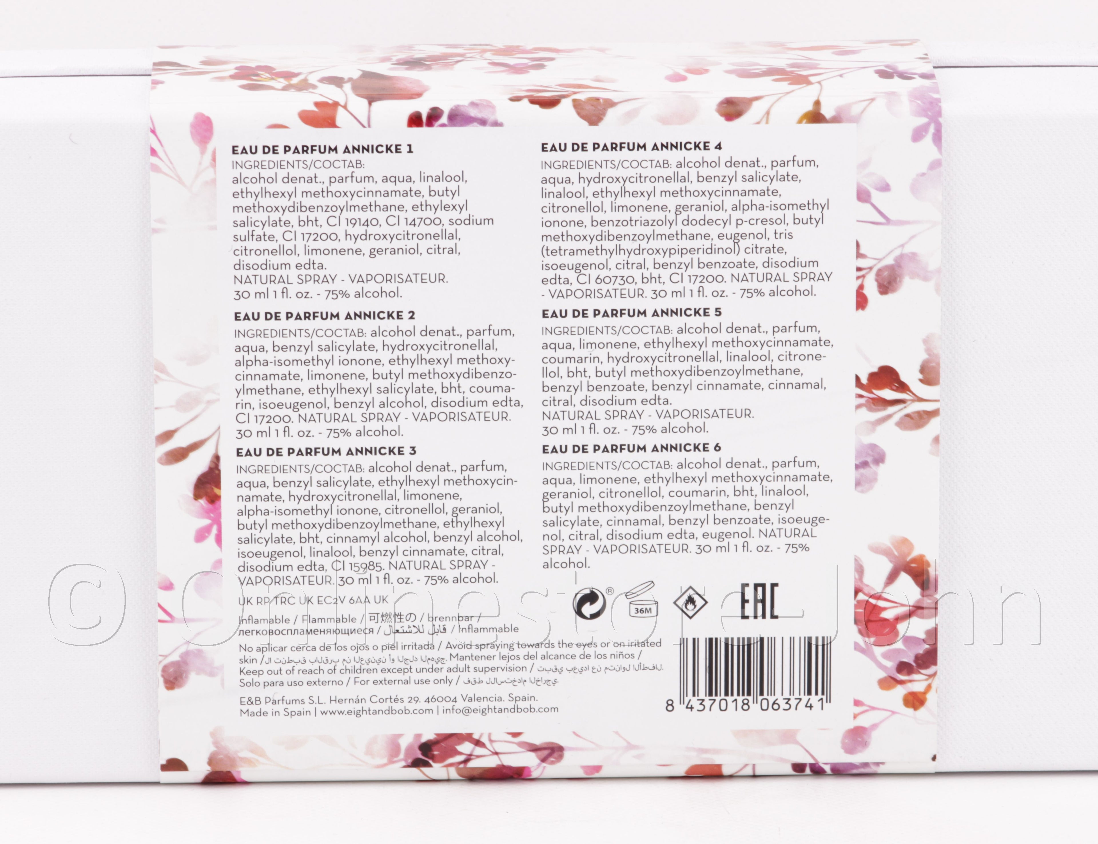 Eight & Bob - Annicke 1-6 Collection - 6 x 30ml EDP Eau de Parfum