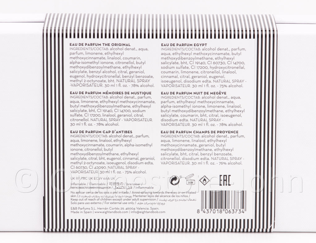 Eight & Bob - Ionic Collection - 6 x 30ml EDP Eau de Parfum